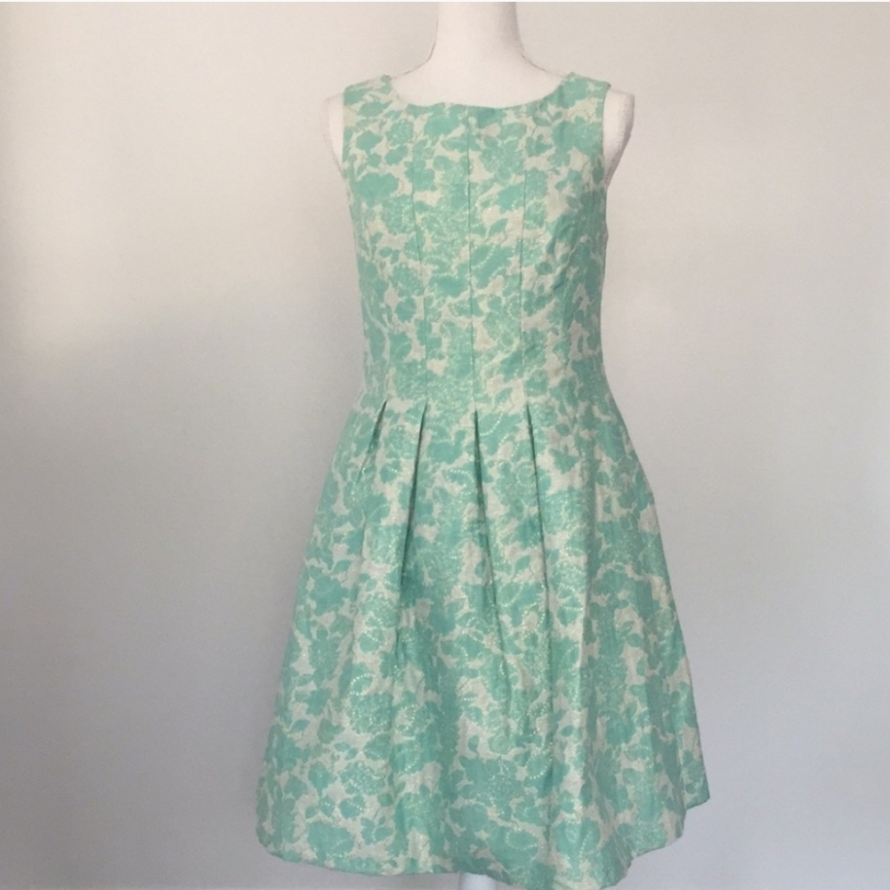 J Howard Brocade Midi Aqua Dress Size 12